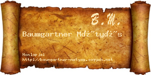 Baumgartner Mátyás névjegykártya