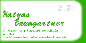 matyas baumgartner business card